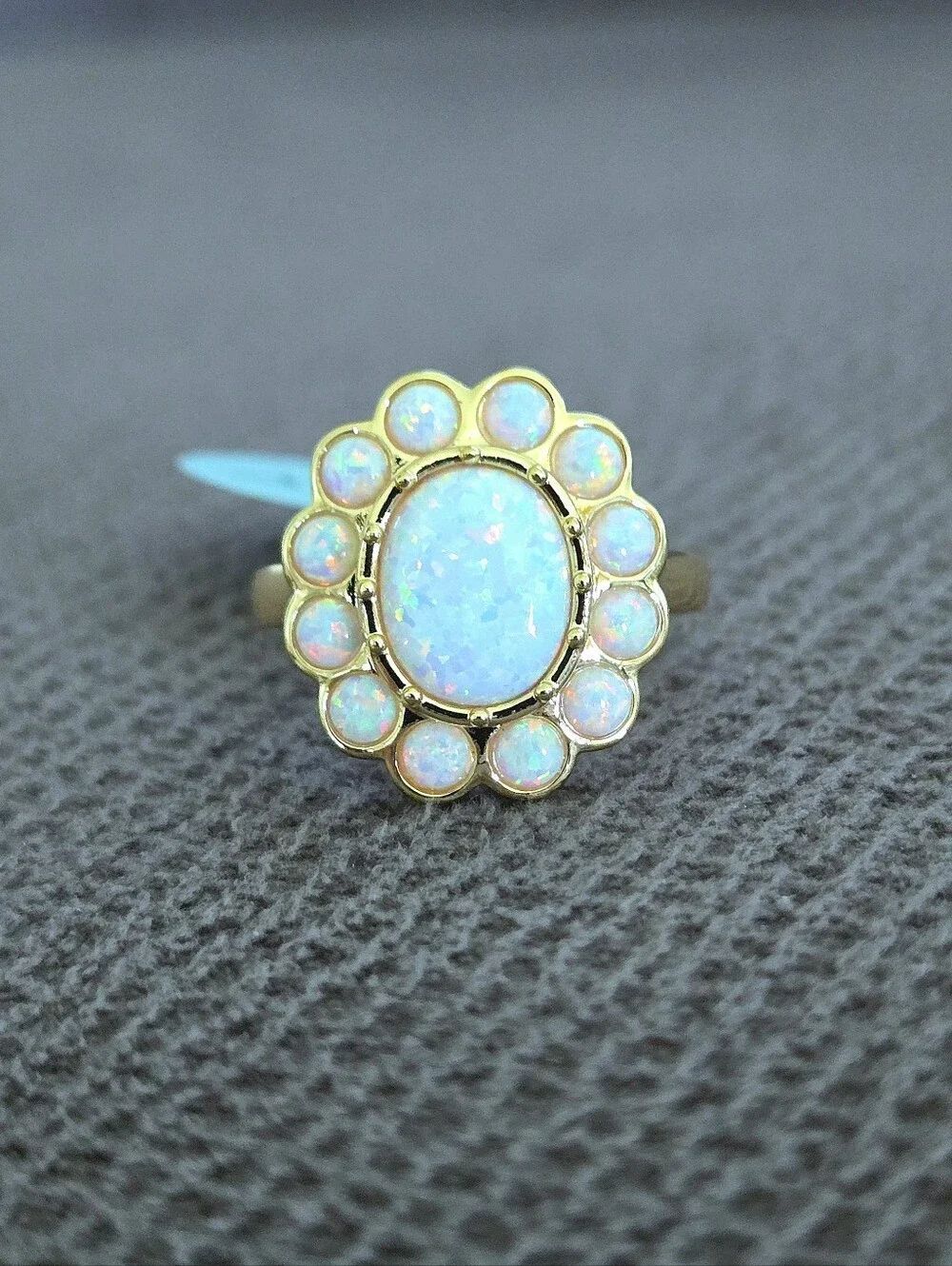 Prime Art & Jewel (PAJ) Oval Halo😇Lab🧪 Created Opal Ring💍 - NWT - Picture 4 of 16